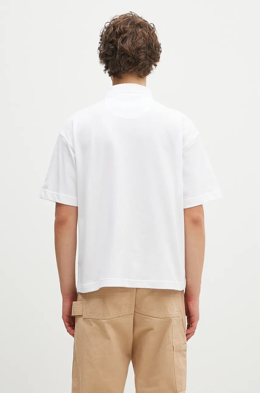 Barbour pamut póló Dunand OS Polo Shirt fehér, sima, MML1426 termék 2. képe