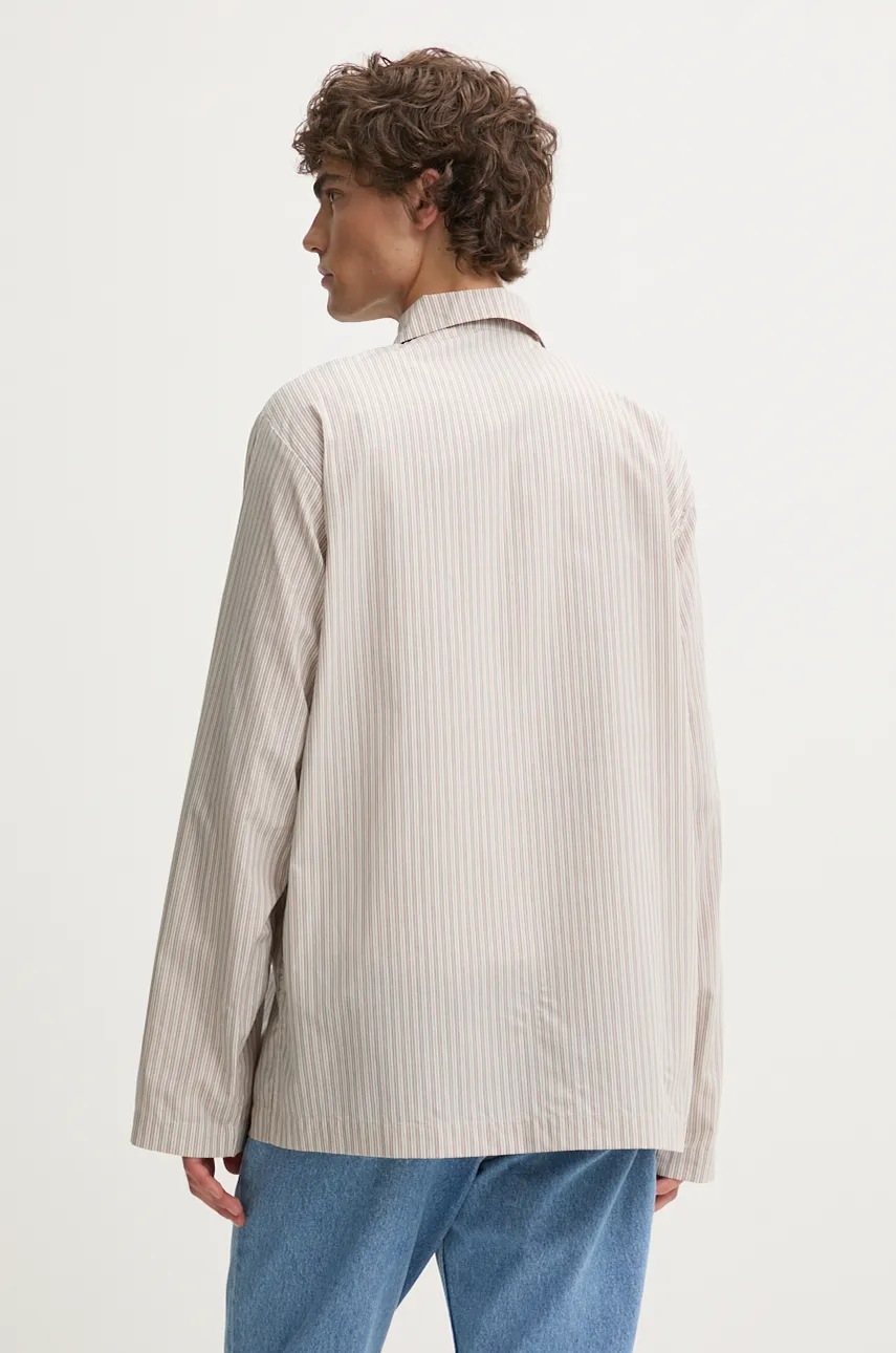Πουκάμισο Nanushka JELMER χρώμα: μπεζ, NM24PFSH02475 φωτογραφία