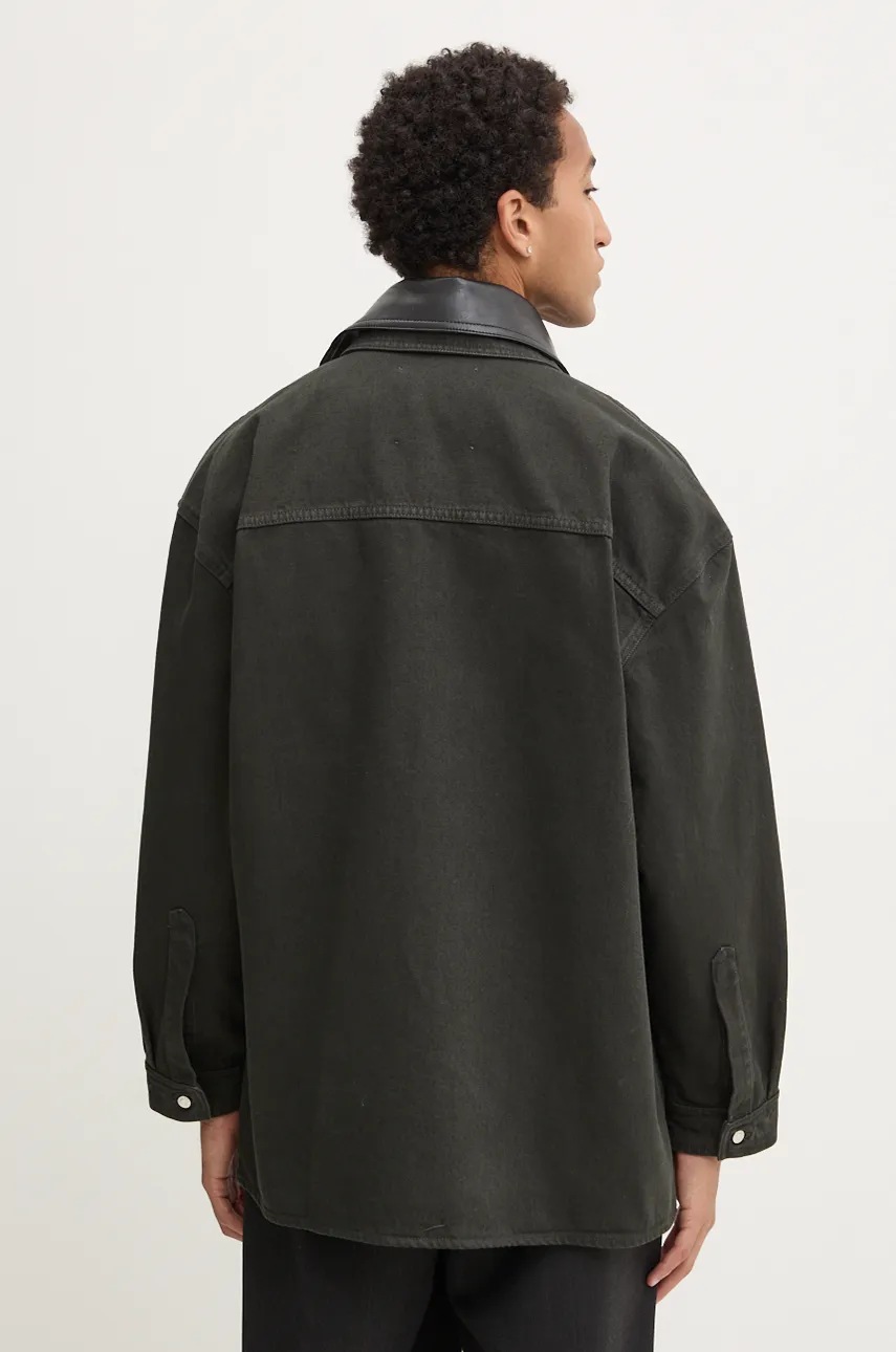 Βαμβακερό πουκάμισο Nanushka BEAUX ανδρικό, χρώμα: πράσινο, NU24PFJK00497 φωτογραφία