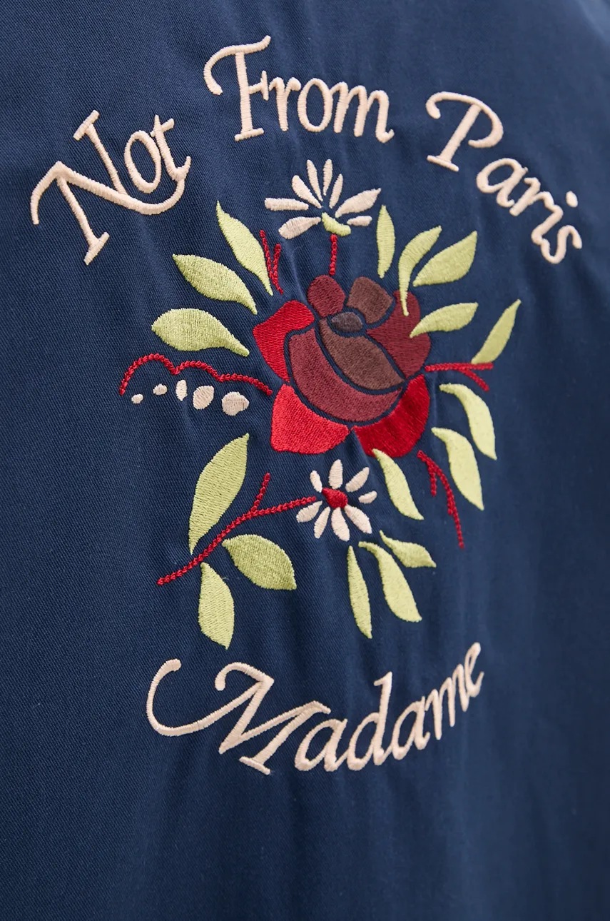 Сорочка Drôle de Monsieur La Chemise Slogan Fleurs чоловіча колір синій relaxed класичний комір E.SH189.PL149.NY La Chemise Slogan Fleurs 