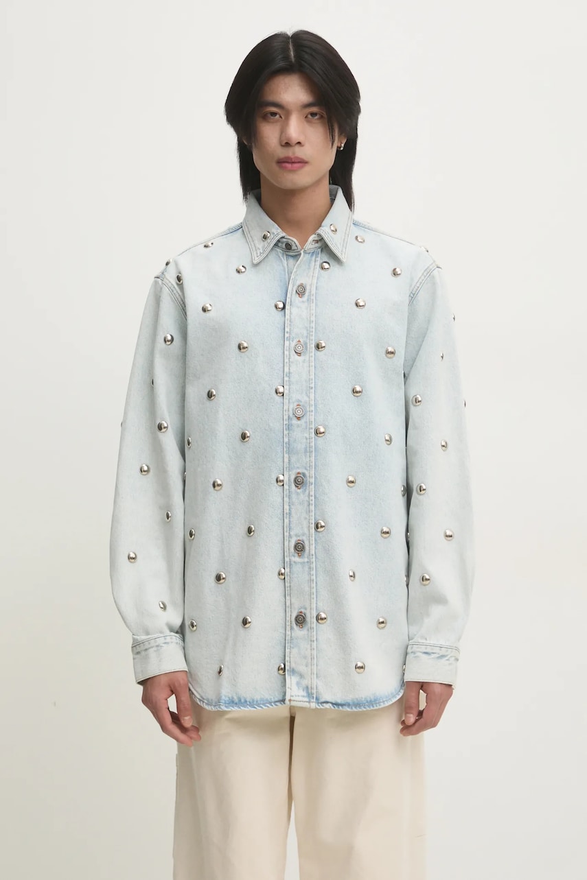 Fiorucci cămașă din denim bărbați, cu guler clasic, relaxed, U01FMDSI074DN01DN08 Fiorucci cămașă din denim bărbați, cu guler clasic, relaxed, U01FMDSI074DN01DN08