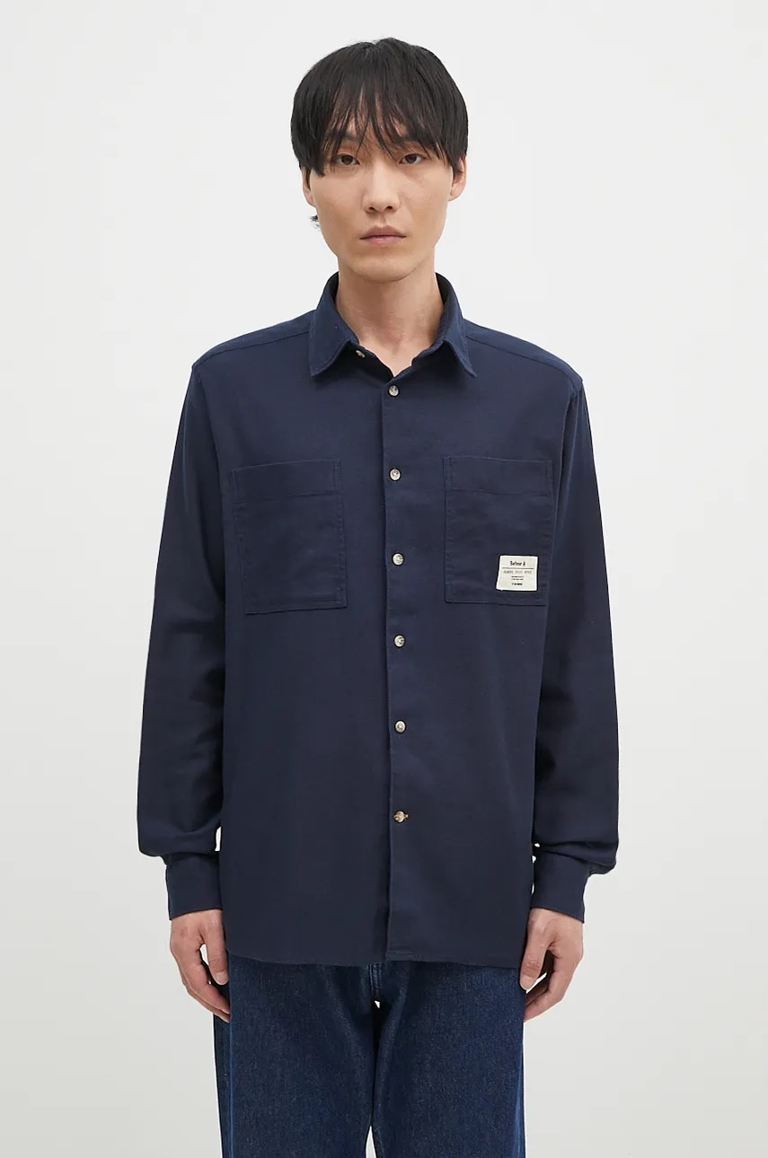 Barbour cămașă din bumbac Angelo Relaxed barbati, culoarea albastru marin, cu guler clasic, relaxed, MSH5521