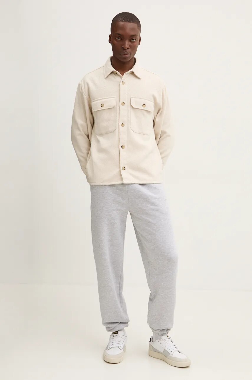 Πουκάμισο Abercrombie & Fitch χρώμα: μπεζ, KI125-4382 φωτογραφία