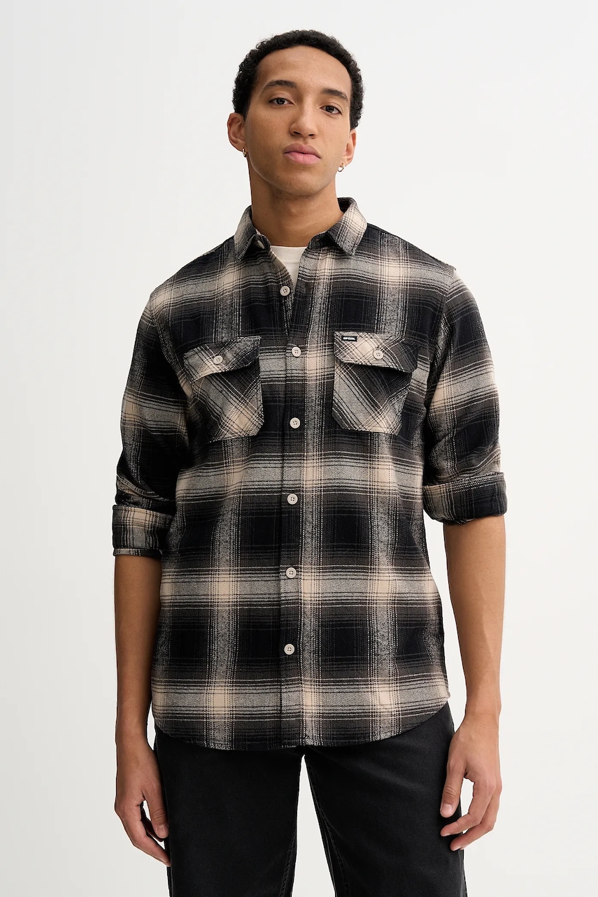 Rip Curl cămașă din bumbac COUNT culoarea roșu, cu guler clasic, regular, 00JMSH