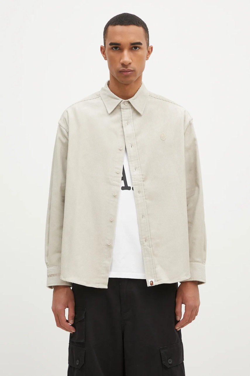 A Bathing Ape koszula sztruksowa One Point Corduroy Longsleeve