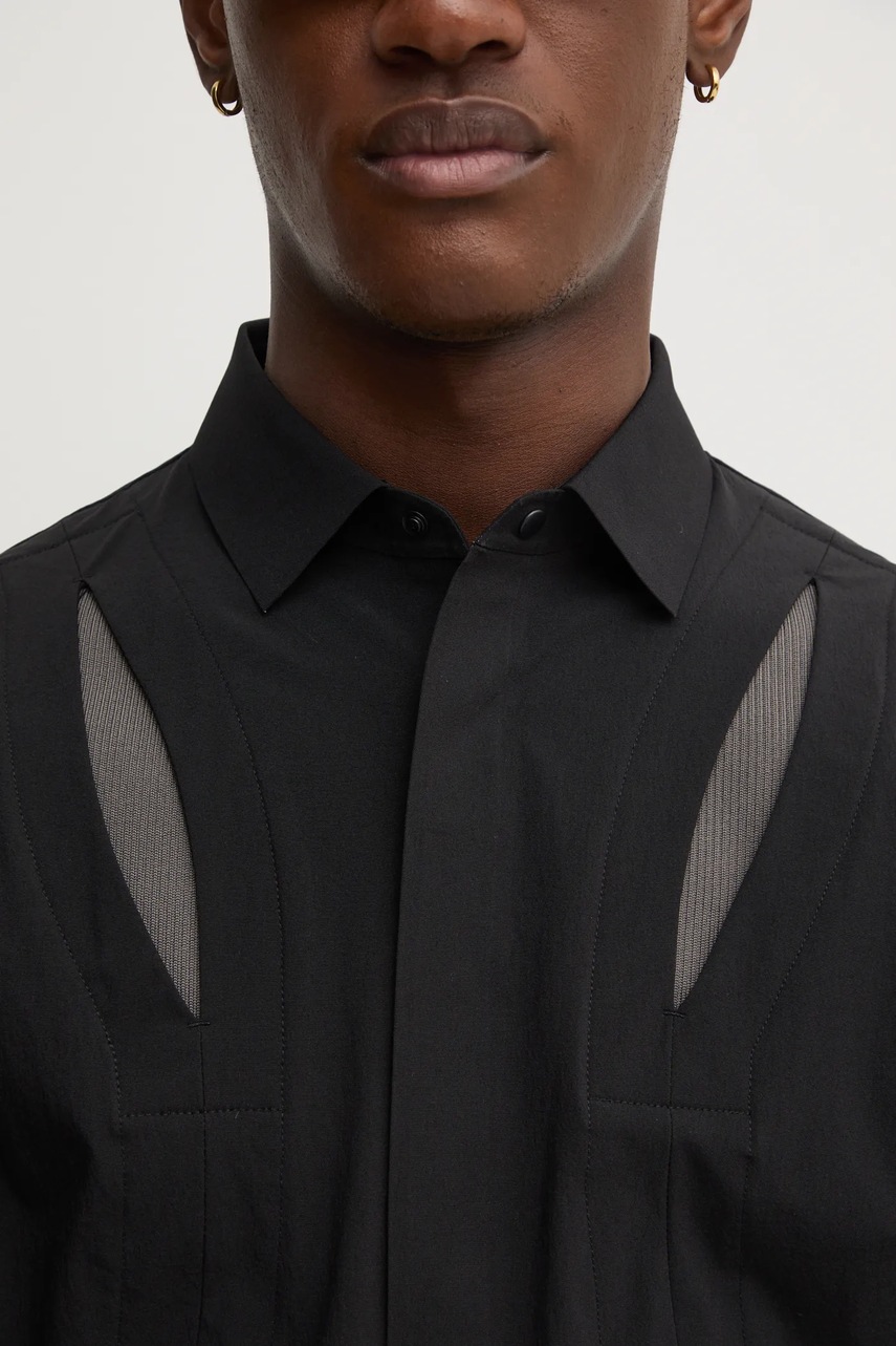 Πουκάμισο Heliot Emil χρώμα: μαύρο, AW24.M.05.058.BLK01 φωτογραφία