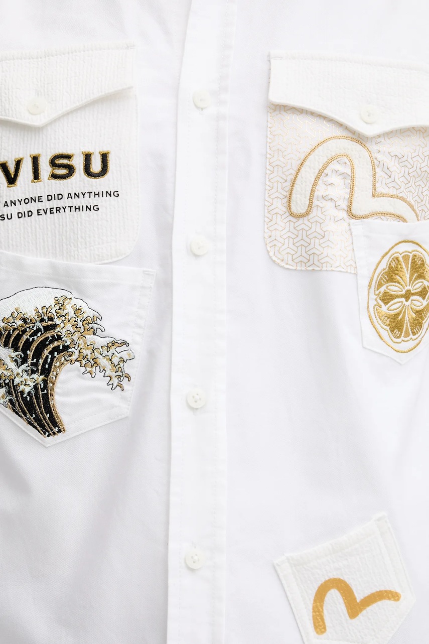 Βαμβακερό πουκάμισο Evisu Evisu Logos & Wave Emb φωτογραφία
