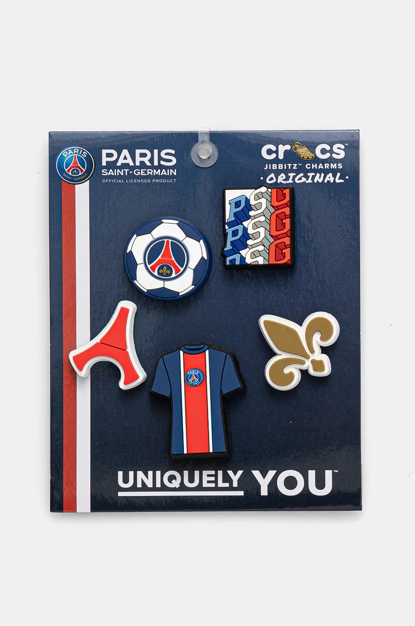 Crocs butoane incaltaminte pentru copii Paris St Germain 5-pack culoarea albastru marin, 10012289 Crocs butoane incaltaminte pentru copii Paris St Germain 5-pack culoarea albastru marin, 10012289
