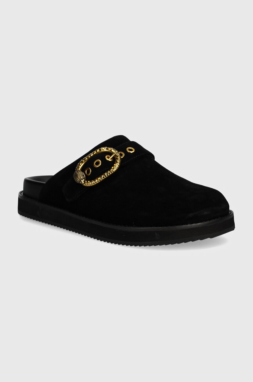 Kurt Geiger London papuci din piele Mayfair Casual Flat Mule femei, culoarea negru, 1293100209
