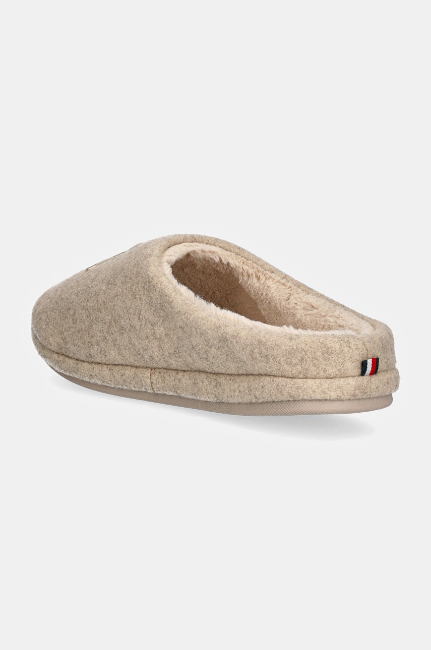 Тапочки Tommy Hilfiger TH EMBROIDERED BASICS SLIPPER колір бежевий FW0FW08135 
