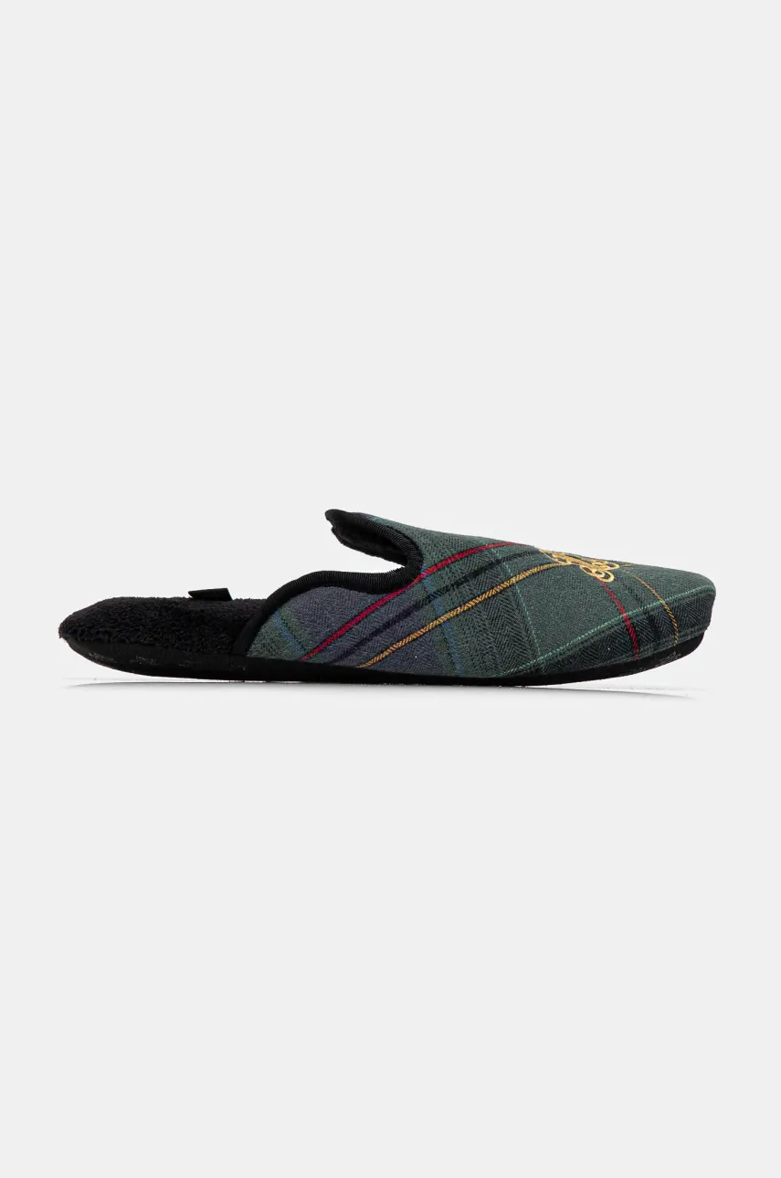 Тапки Lauren Ralph Lauren цвет зелёный ILN02372 Тапки Lauren Ralph Lauren цвет зелёный ILN02372