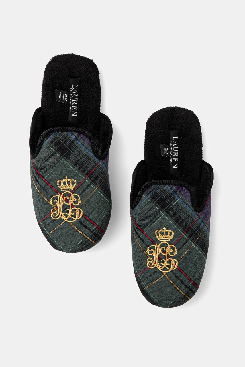 Παντόφλες Lauren Ralph Lauren χρώμα: πράσινο, ILN02372 φωτογραφία