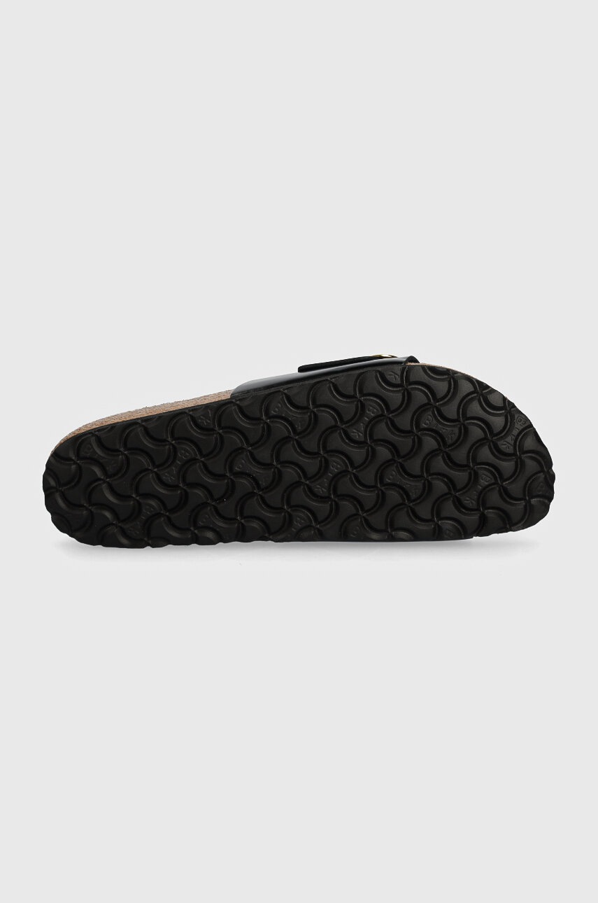 Шкіряні шльопанці Birkenstock Madrid Big Buckle жіночі колір чорний 1022650 