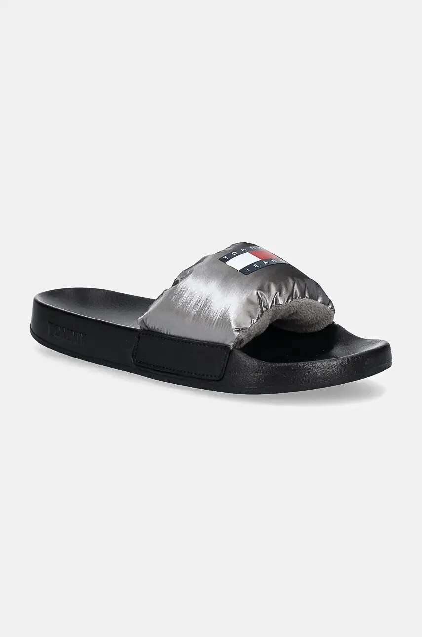 

Чехли Tommy Jeans TJW INTERESTING MAT POOL SLIDE в сребристо EN0EN02767, Сребърен
