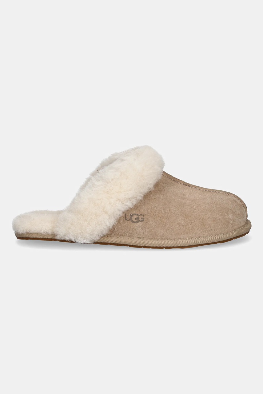 Замшевые тапочки UGG Scuffette II цвет бежевый 1106872-SAN
