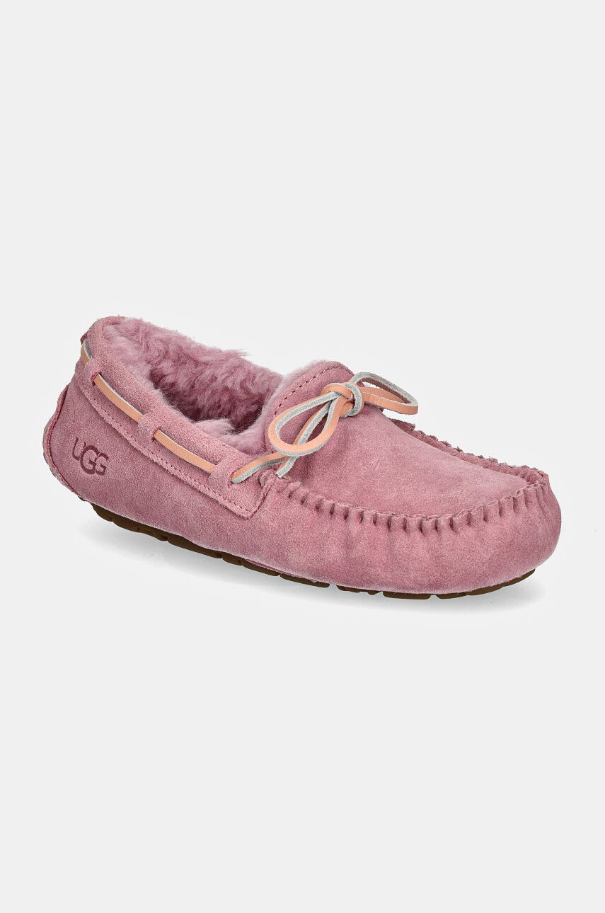 UGG papuci din piele intoarsa Dakota culoarea roz, 1107949-DYR