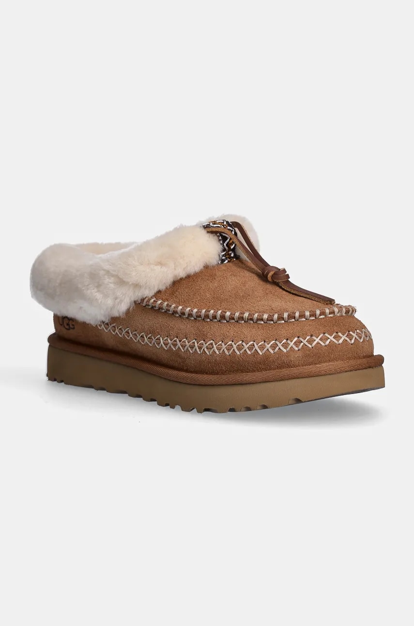 UGG papuci din piele intoarsa Tasman Alpine culoarea maro, 1158258-CHE