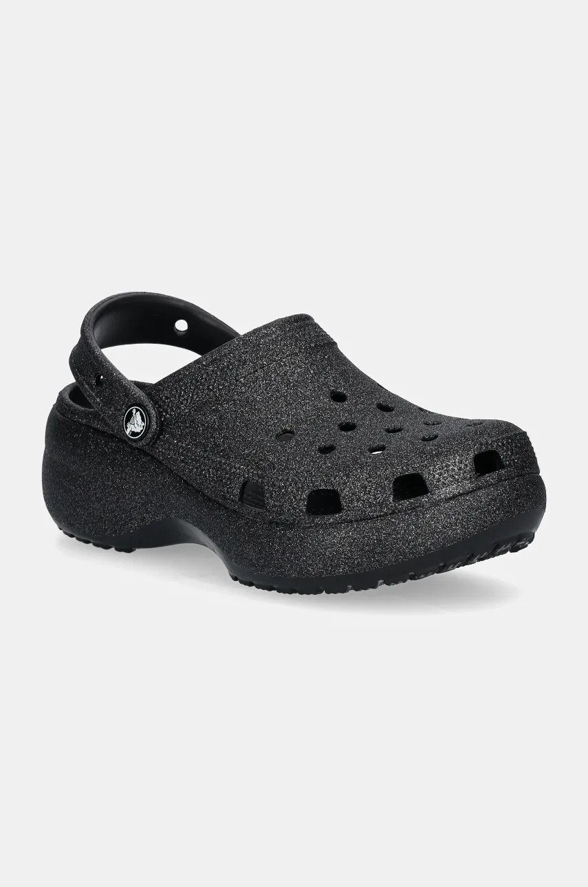 

Чехли Crocs Classic Platform Glitter Clog W в черно с платформа 207241, Черен