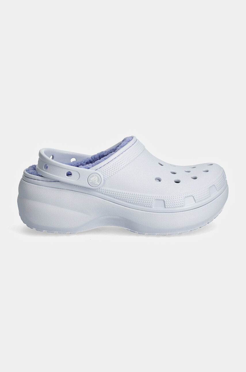 Παντόφλες Crocs Classic Platform Lined Clog W χρώμα: μοβ, 207938 φωτογραφία