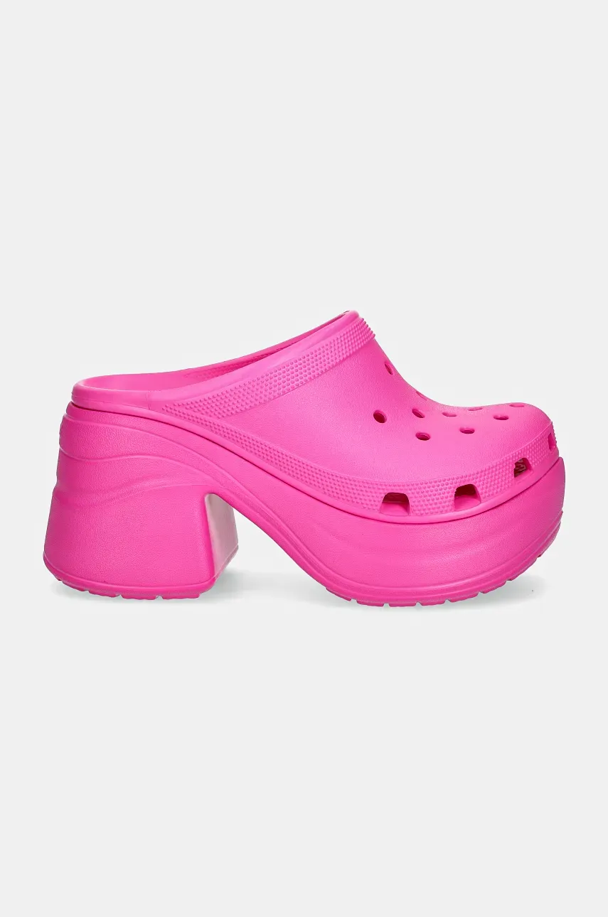 Шлепанцы Crocs Siren Clog женские цвет розовый каблук кирпичик 208547 Шлепанцы Crocs Siren Clog женские цвет розовый каблук кирпичик 208547