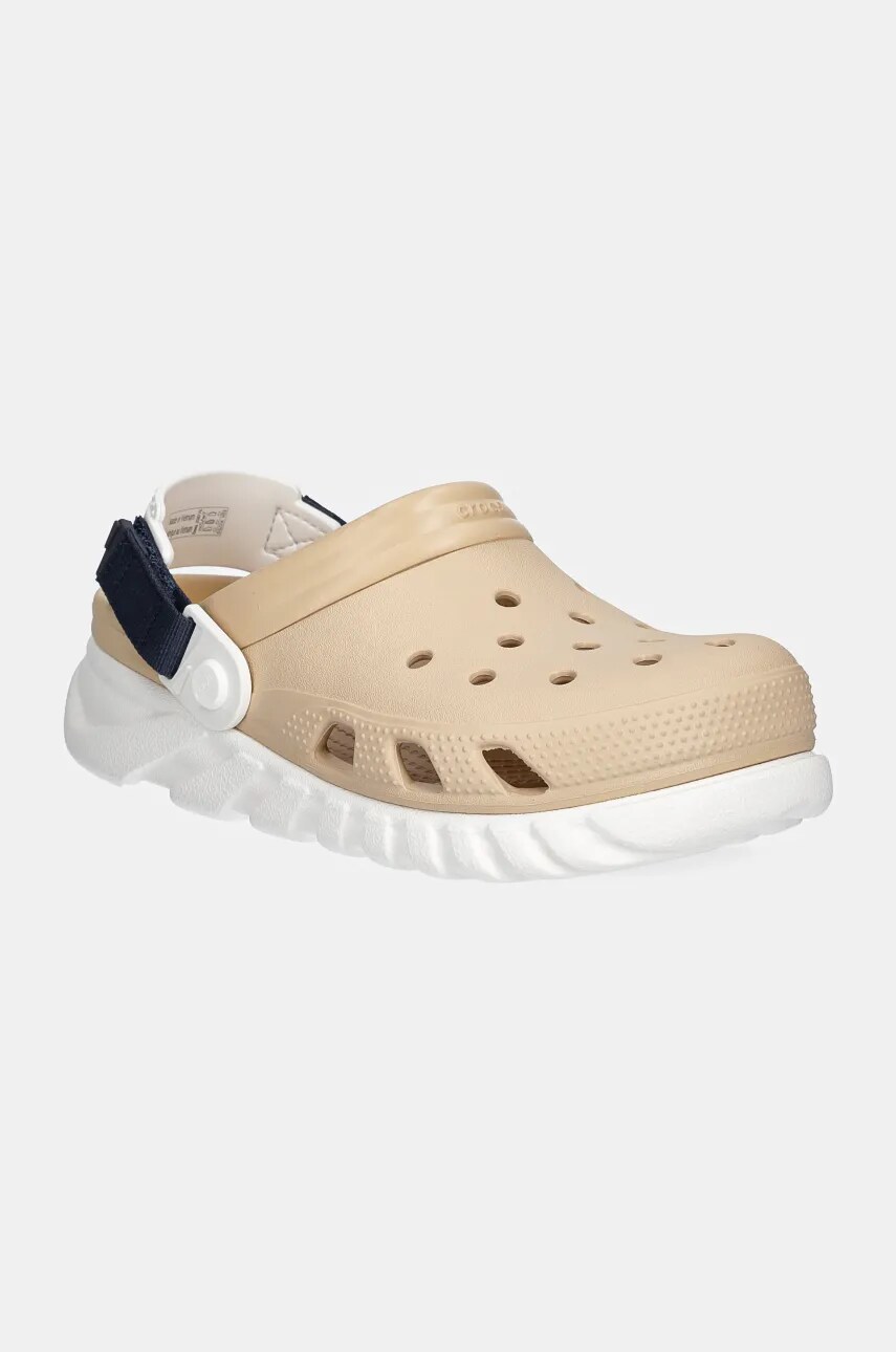 Crocs papuci Duet Max II Clog femei, culoarea bej, cu platforma, 208776