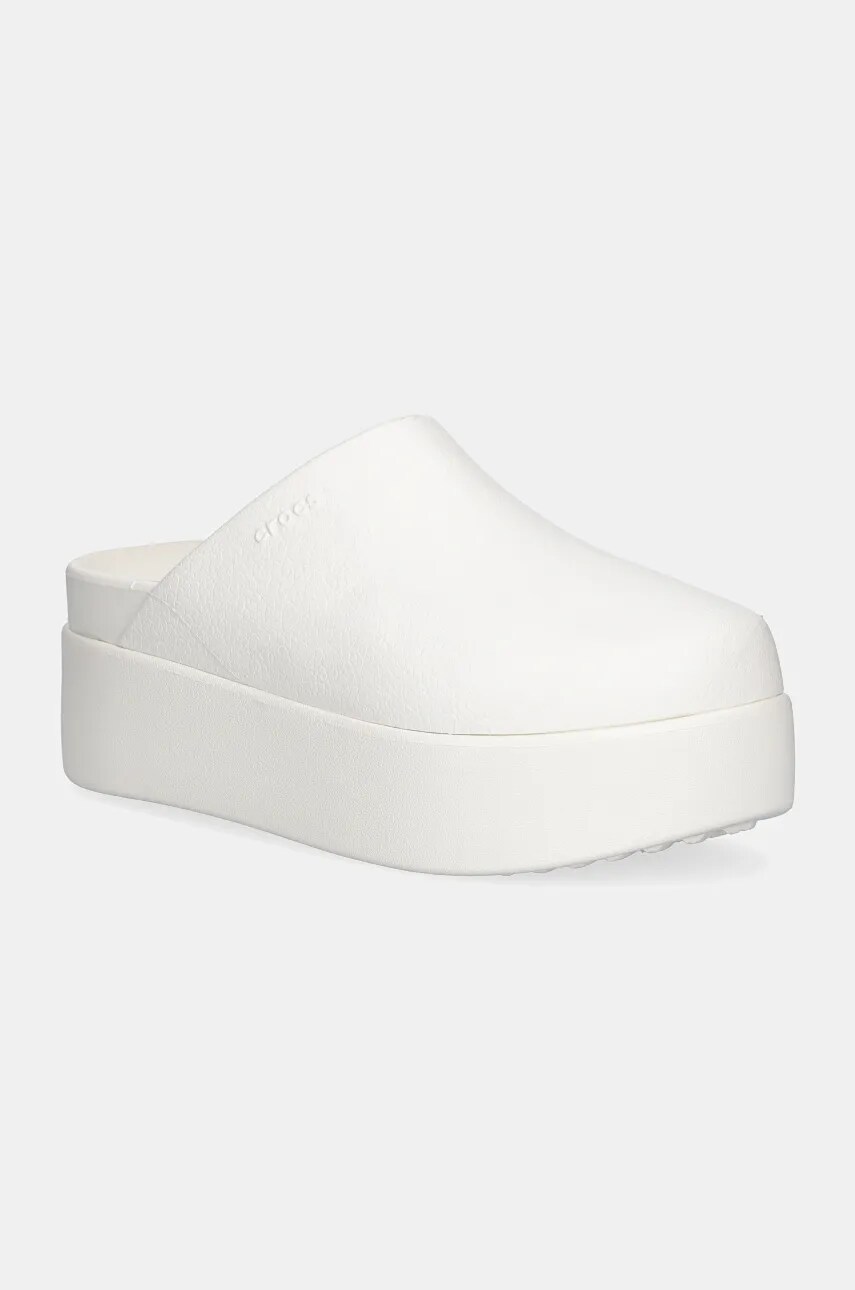 Crocs papuci Dylan Platform Clog femei, culoarea alb, cu platforma, 209869