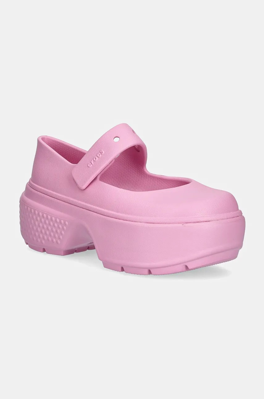 Crocs balerini Stomp Mary Jane culoarea roz, 209939