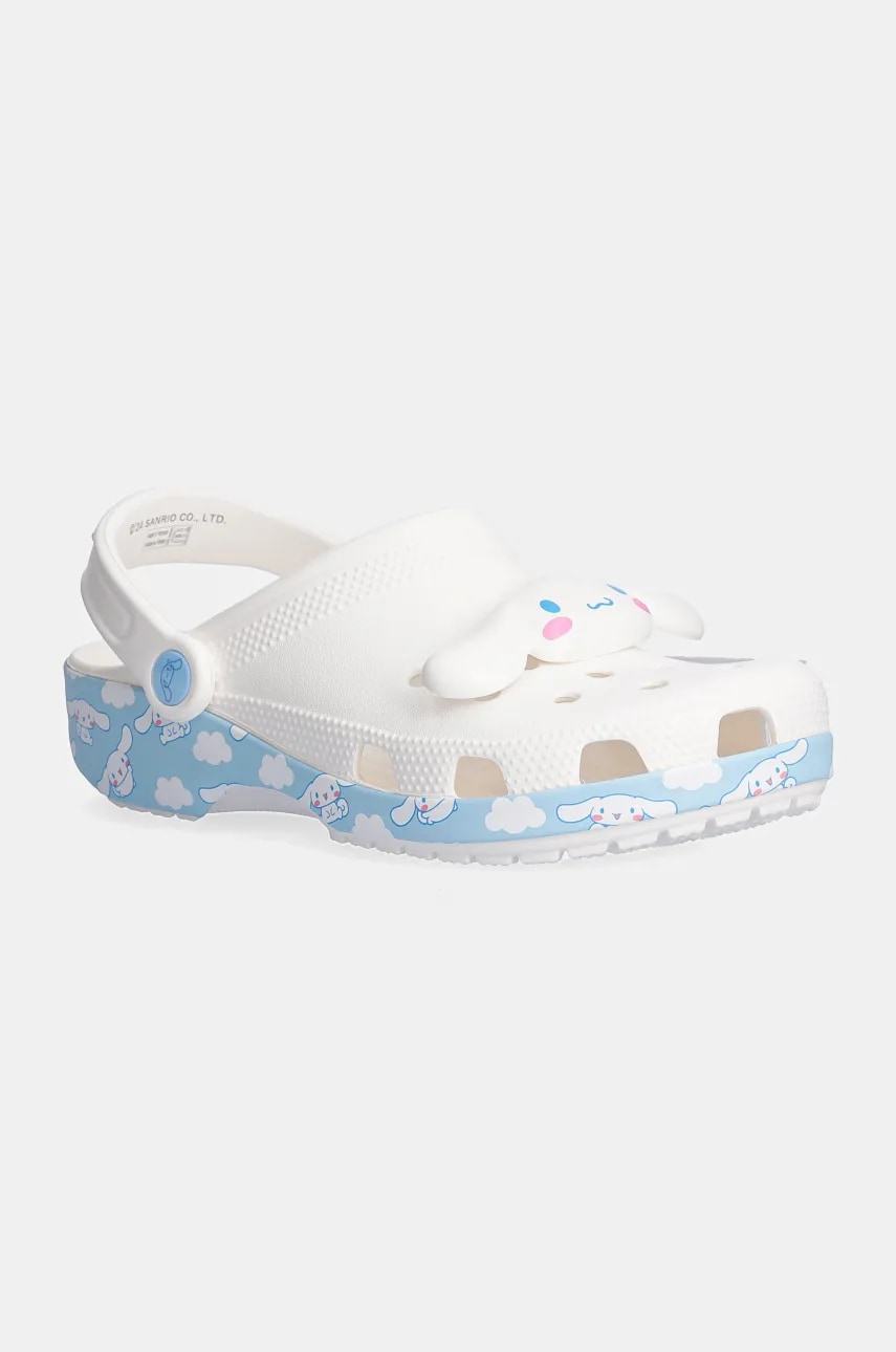 Crocs papuci Classic Cinnamoroll Clog femei, culoarea alb, 210343