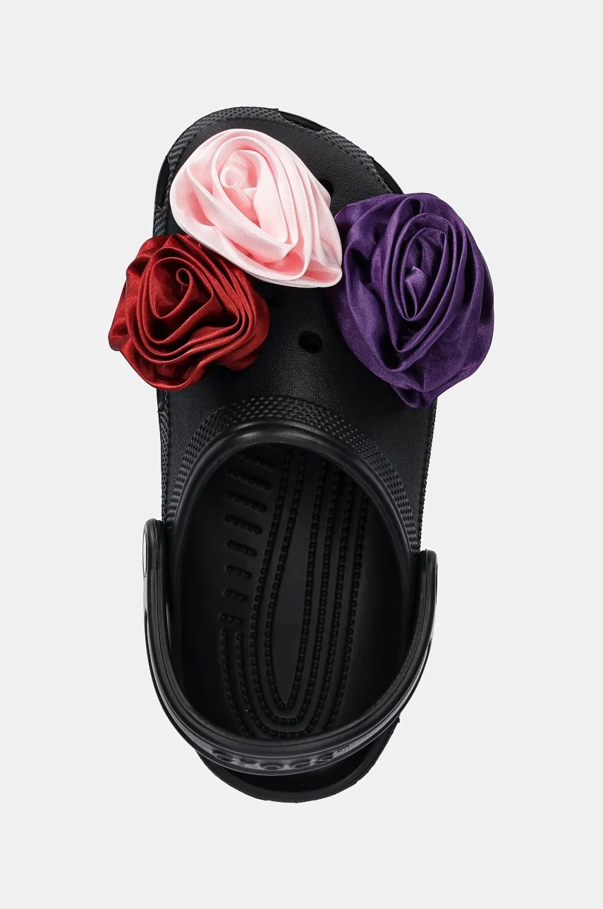 Παντόφλες Crocs Classic Rossete Clog χρώμα: μαύρο, 210388 φωτογραφία