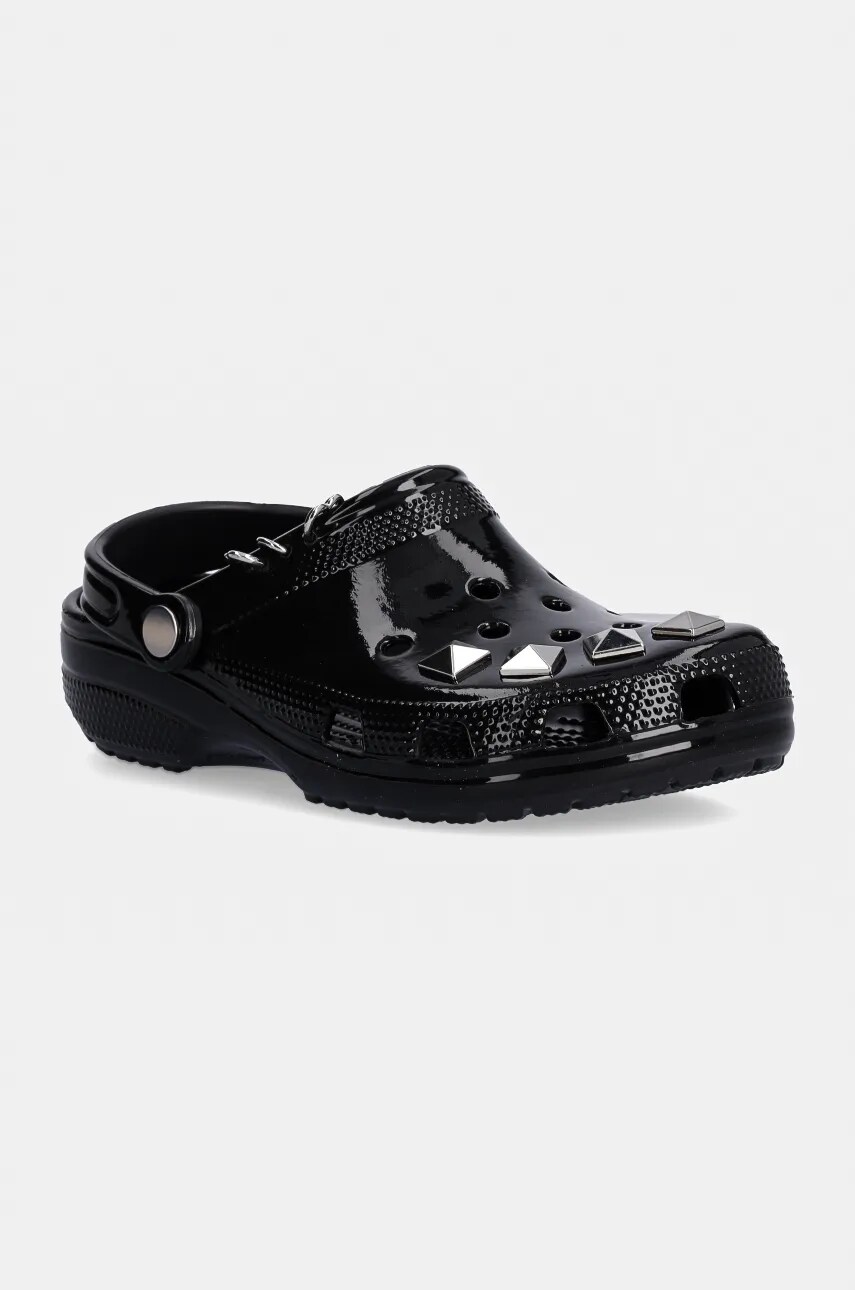 Crocs papuci Classic Studded Clog femei, culoarea negru, 210390
