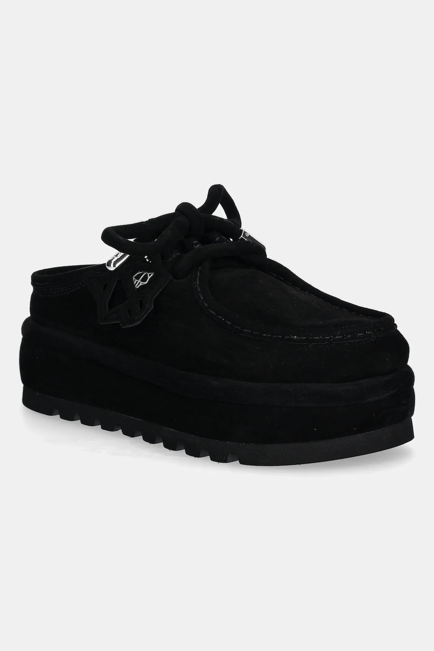 Naked Wolfe papuci din piele intoarsa Blizzard culoarea negru, Blizzard Suede Shearling Black