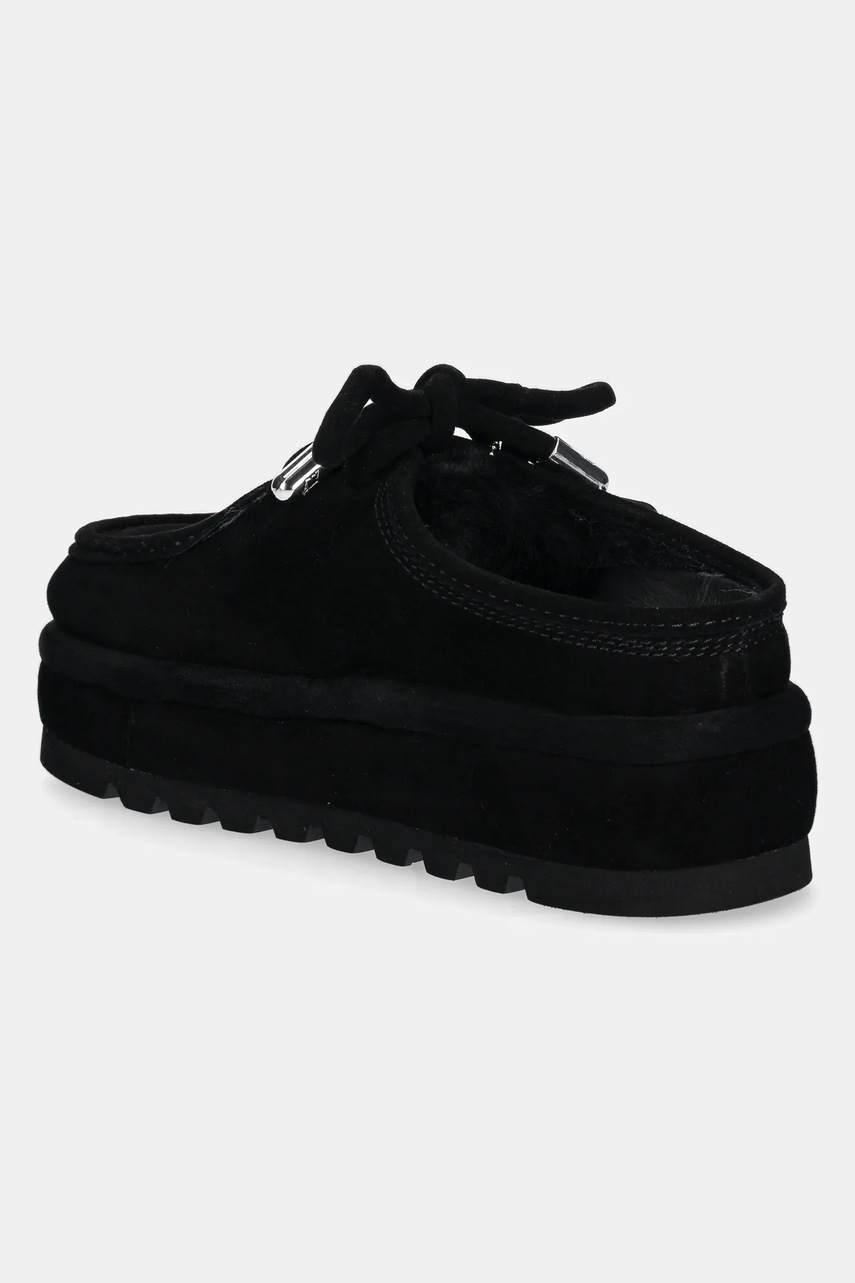 Замшеві тапочки Naked Wolfe Blizzard колір чорний Blizzard Suede Shearling Black 