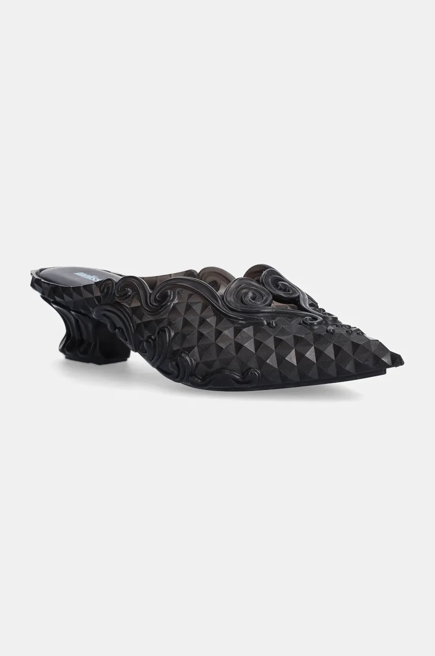 

Чехли Y/Project x Melissa Point Mules в черно с дебел ток 530PU004, Черен