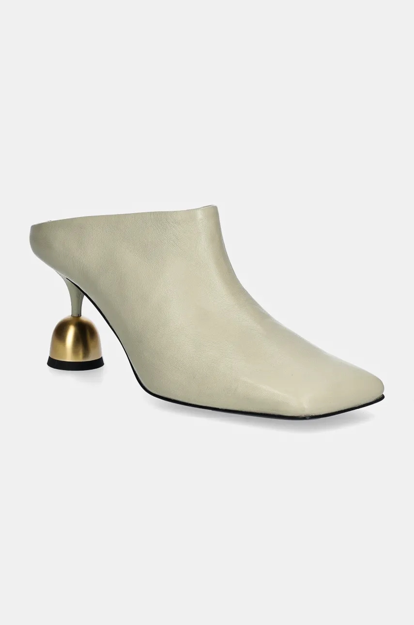 Vanda Novak slapi de piele Donna femei, culoarea bej, cu toc drept