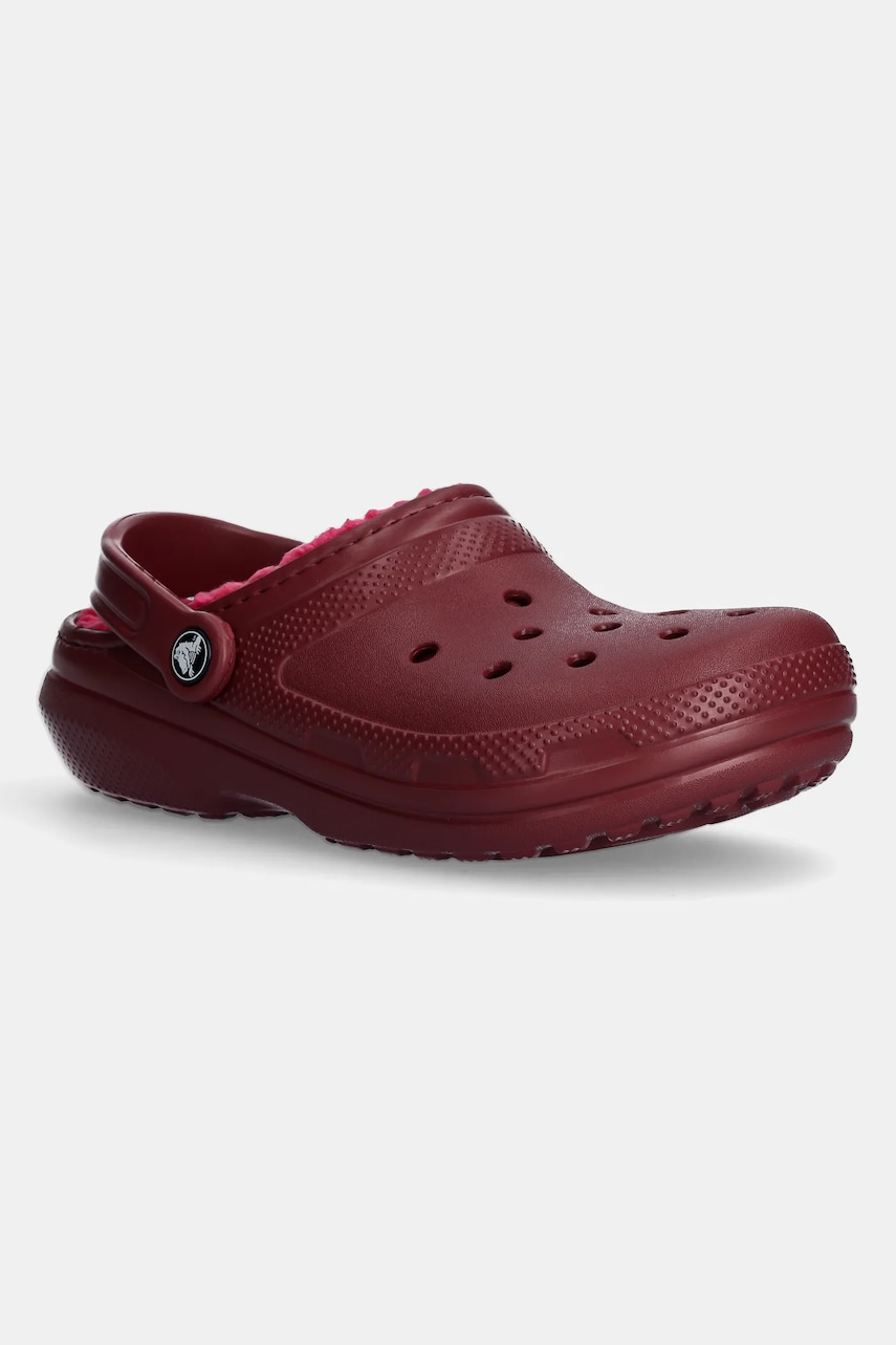 Crocs papuci de casă Classic Lined Clog culoarea roșu, 203591 Crocs papuci de casă Classic Lined Clog culoarea roșu, 203591