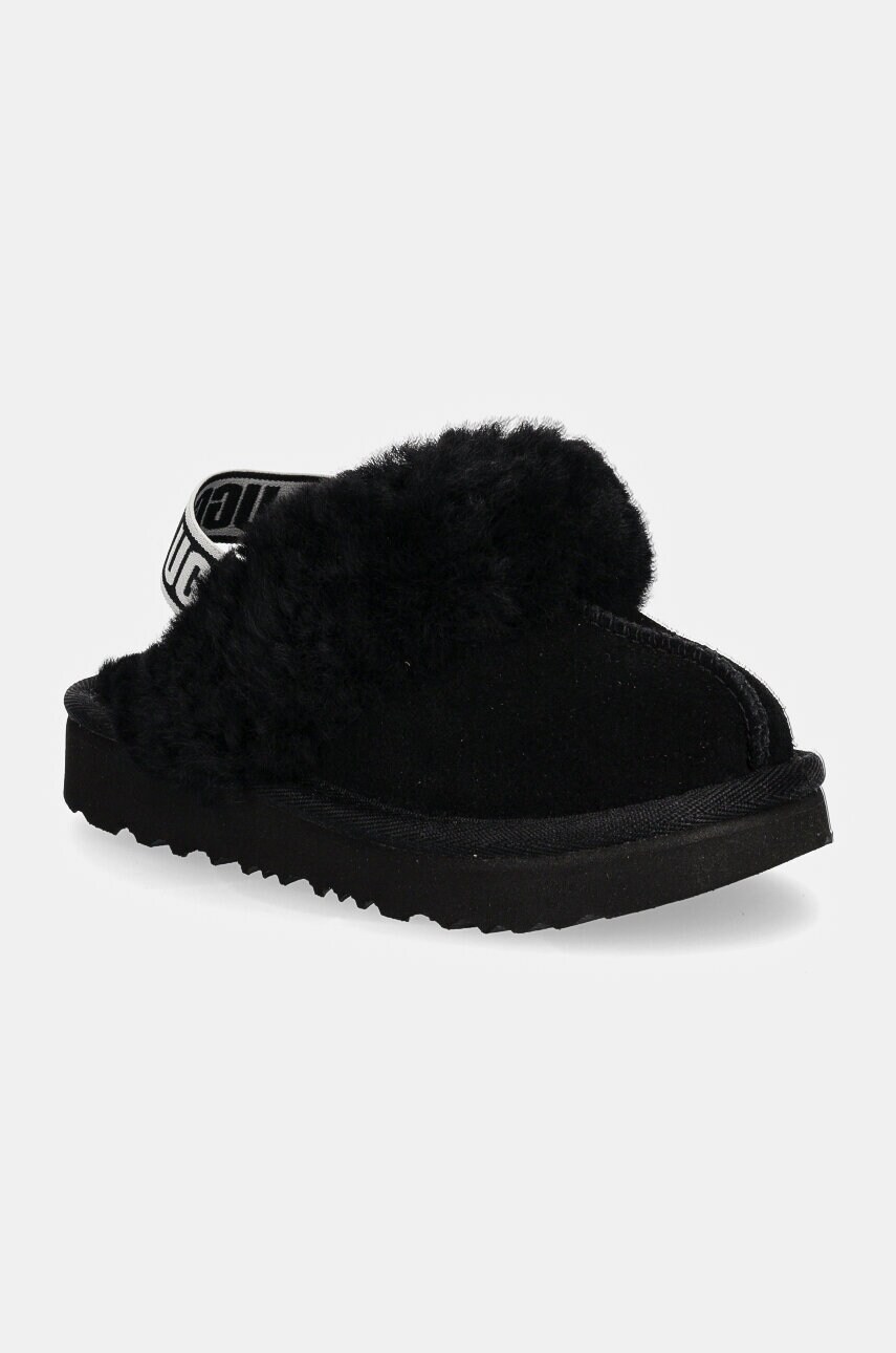 

Детски велурени чехли UGG FUNKETTE в черно 1130395T, Черен