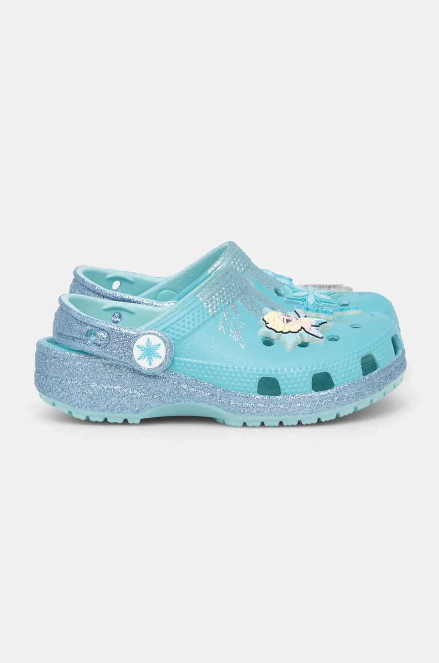 Детские шлепанцы Crocs CLASSIC FROZEN ELSA CLOG цвет бирюзовый 210237 Детские шлепанцы Crocs CLASSIC FROZEN ELSA CLOG цвет бирюзовый 210237