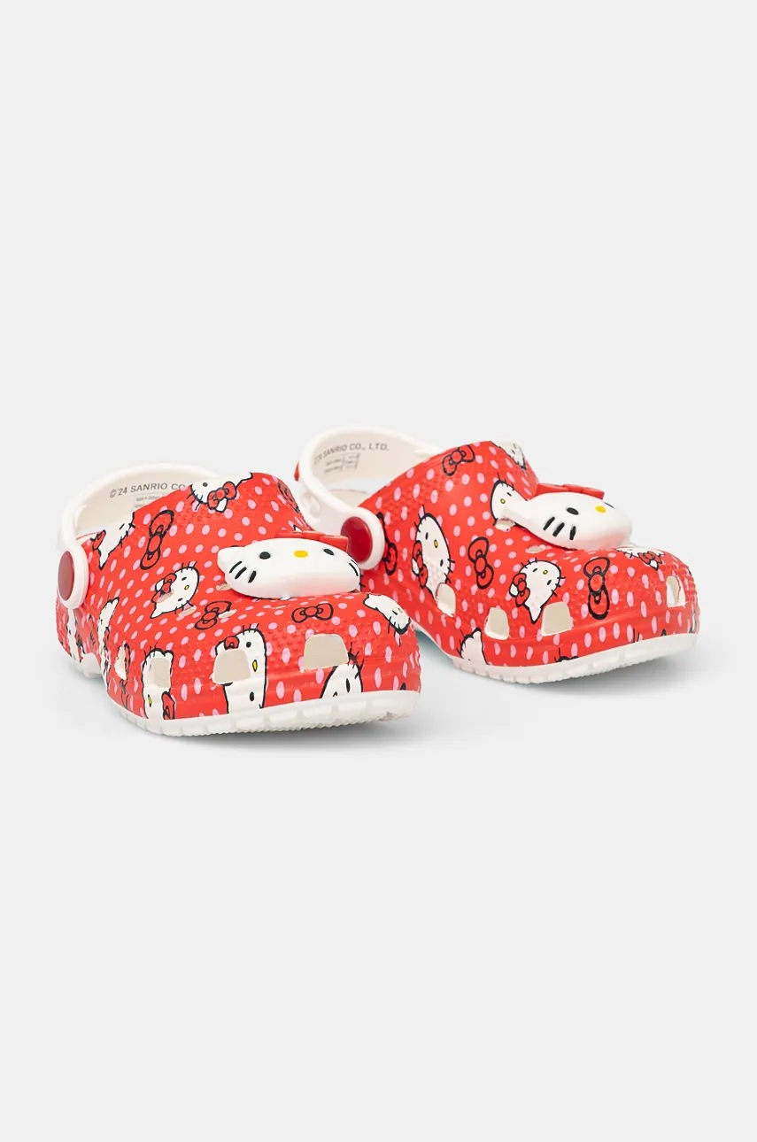 Дитячі шльопанці Crocs CLASSIC HELLO KITTY RED CLOG колір червоний 210577