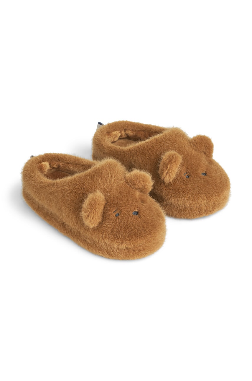 Дитячі капці Liewood Aviaja Bear Slippers колір коричневий LW19587 Дитячі капці Liewood Aviaja Bear Slippers колір коричневий LW19587
