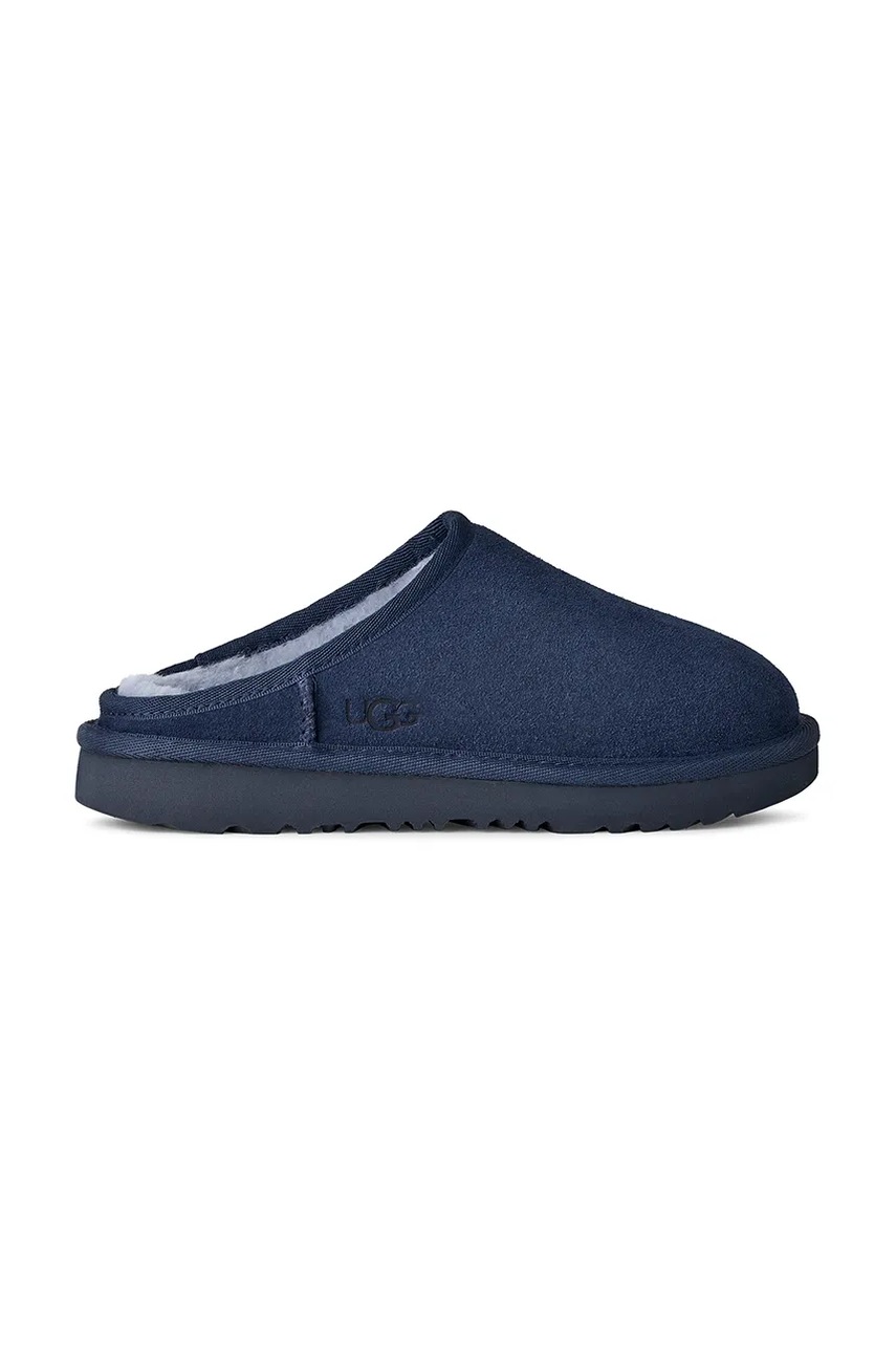 Levně Dětské semišové papuče UGG KIDS CLASSIC SLIP-ON černá barva, 1161030K