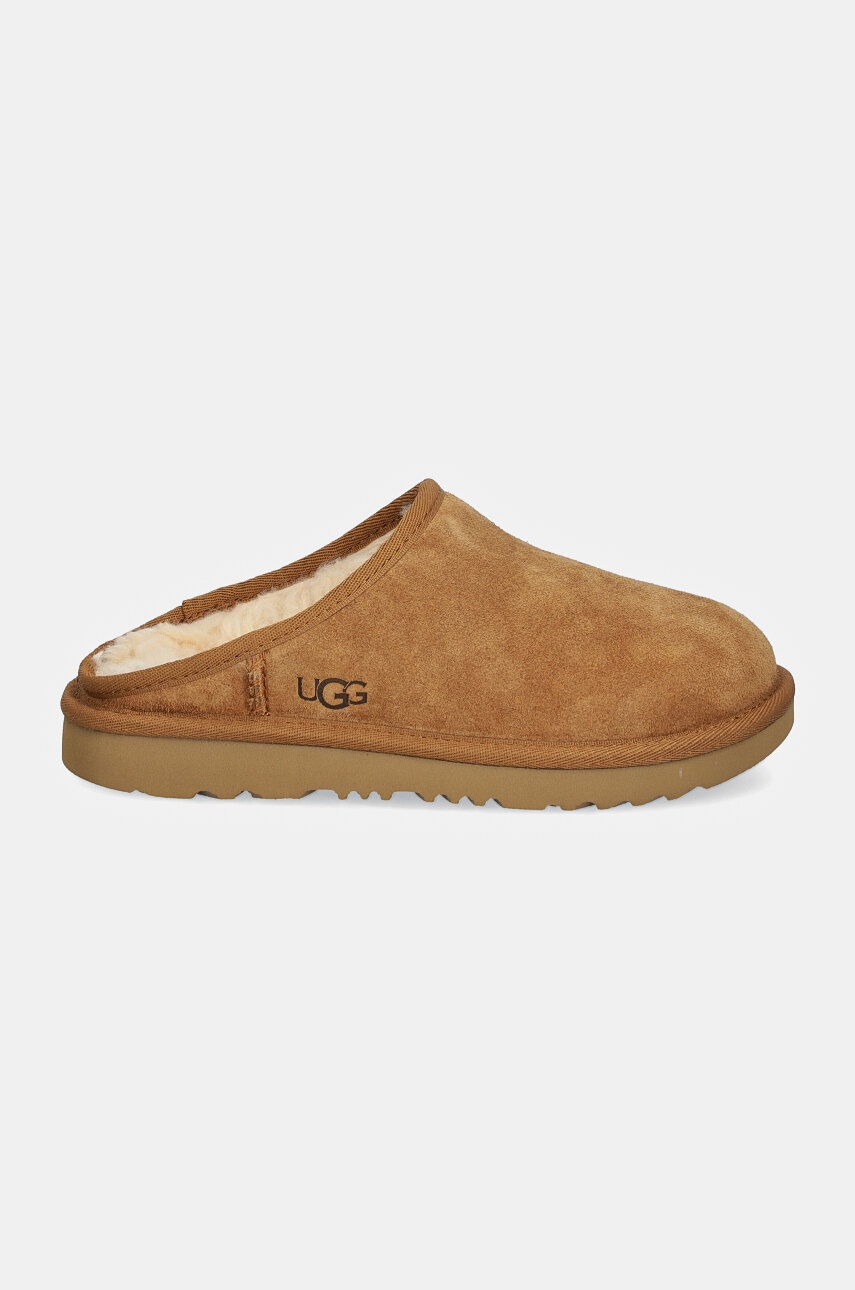 Детские замшевые тапочки UGG KIDS' CLASSIC SLIP-ON цвет коричневый 1161030K Детские замшевые тапочки UGG KIDS' CLASSIC SLIP-ON цвет коричневый 1161030K