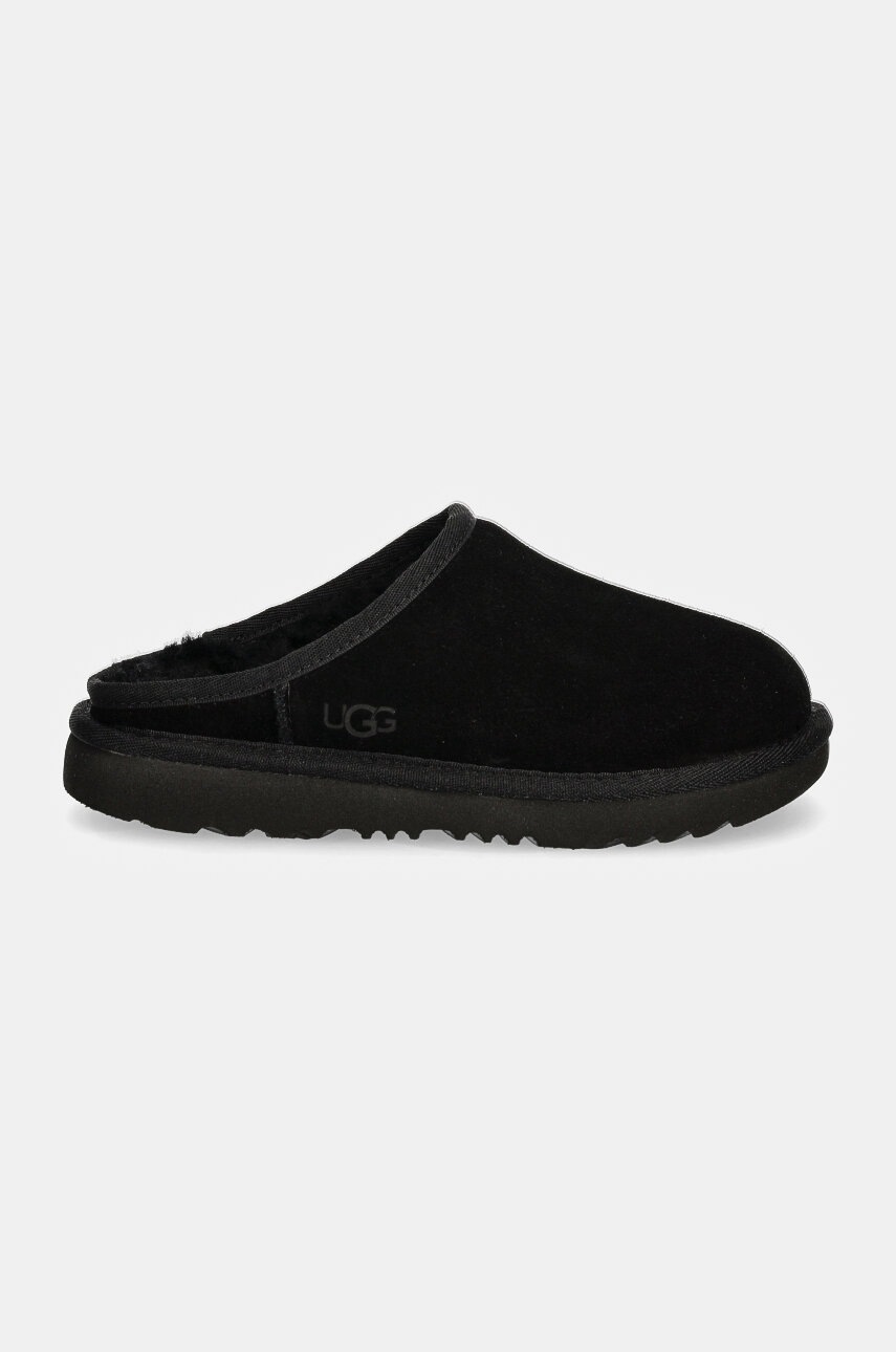 Детские замшевые тапочки UGG KIDS' CLASSIC SLIP-ON цвет чёрный 1161030K