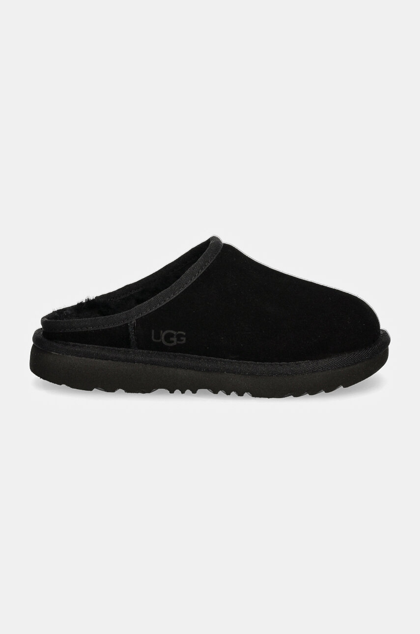Детские замшевые тапочки UGG KIDS' CLASSIC SLIP-ON цвет чёрный 1161030K Детские замшевые тапочки UGG KIDS' CLASSIC SLIP-ON цвет чёрный 1161030K
