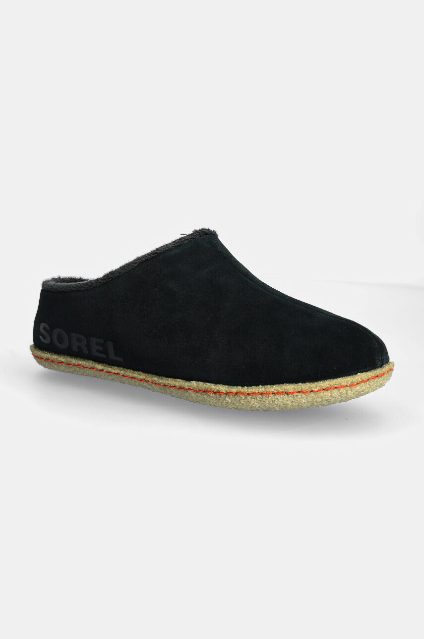 Sorel papuci din piele intoarsa pentru copii YOUTH LANNER RIDGE culoarea negru, 1929651