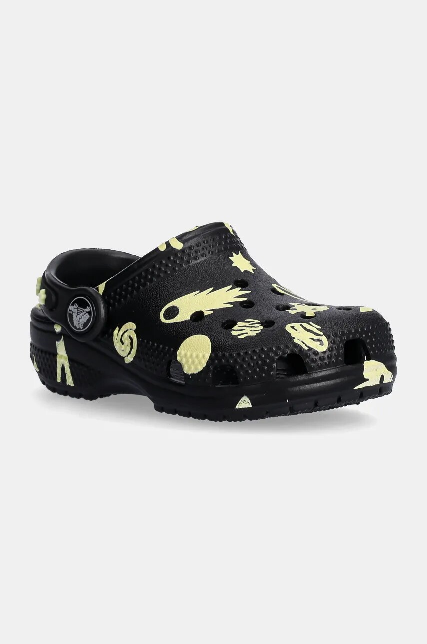 Crocs slapi copii CLASSIC GLOW SPACE CLOG culoarea negru, 210358