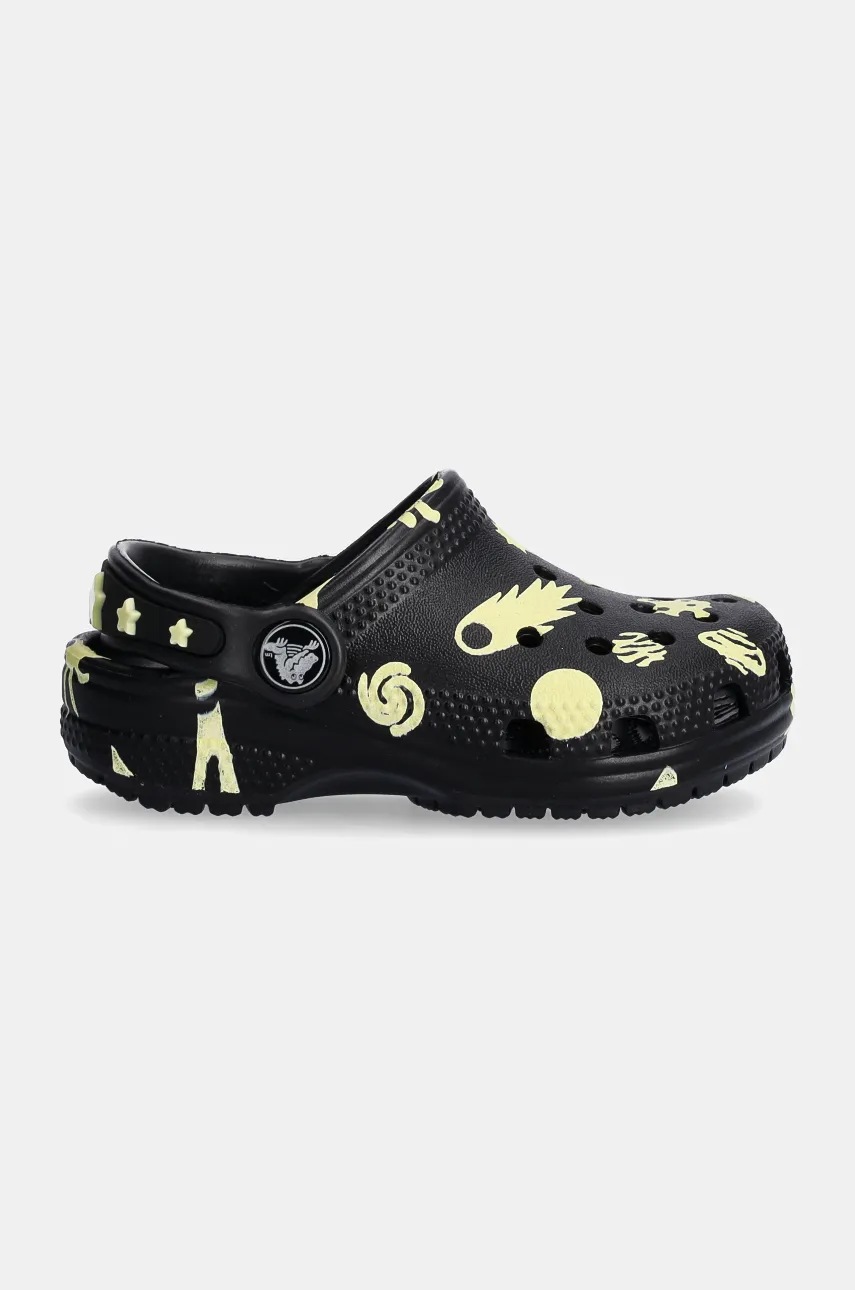 Дитячі шльопанці Crocs CLASSIC GLOW SPACE CLOG колір чорний 210358