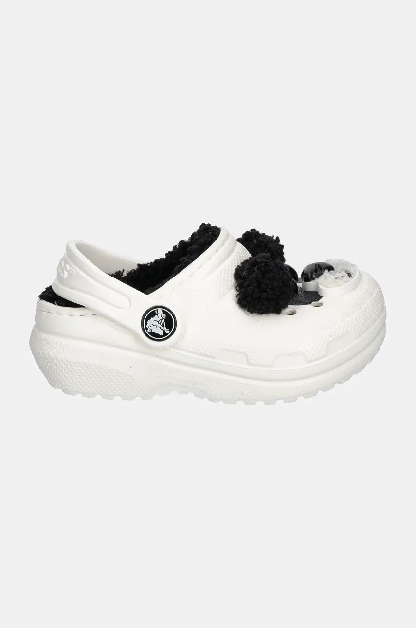 Дитячі шльопанці Crocs CLASSIC LINED IAM PANDA BEAR CLOG колір бежевий 210395