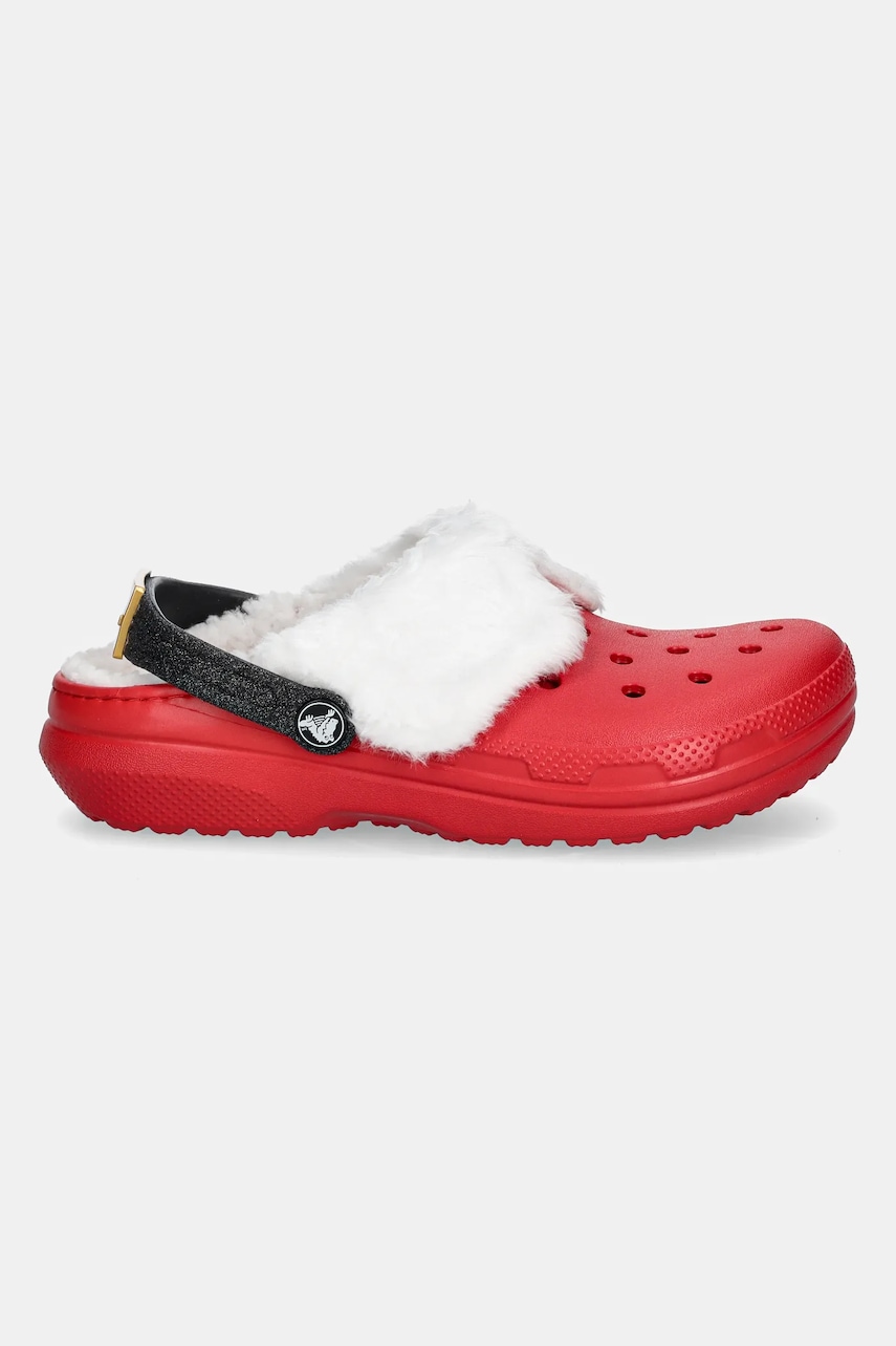 Детские шлепанцы Crocs CLASSIC LINED SANTA CLOG цвет красный 210931 Детские шлепанцы Crocs CLASSIC LINED SANTA CLOG цвет красный 210931