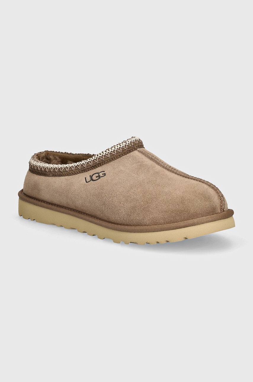 UGG papuci din piele intoarsa Tasman culoarea bej, 5950-CRBO