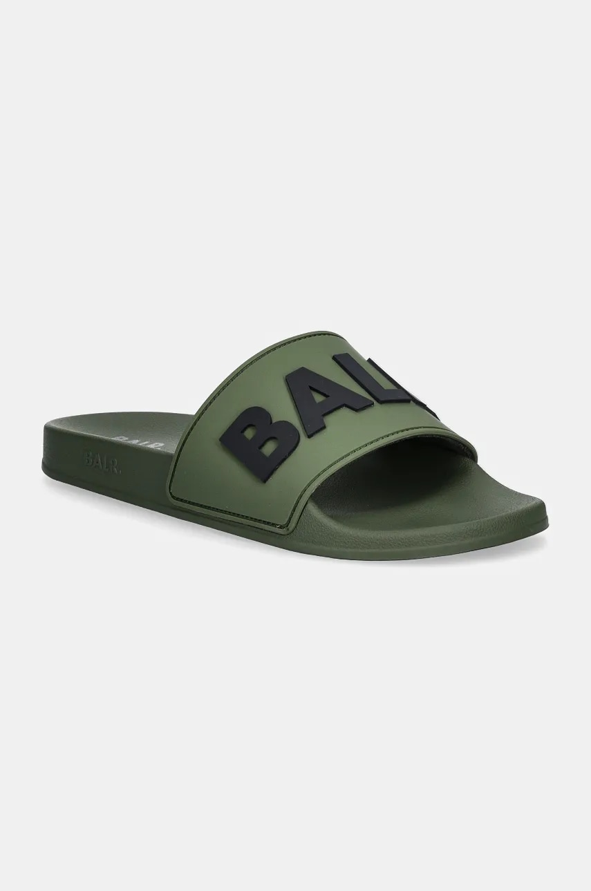 BALR. papuci Beach Slide barbati, culoarea verde, B1520.1004 BALR. papuci Beach Slide barbati, culoarea verde, B1520.1004